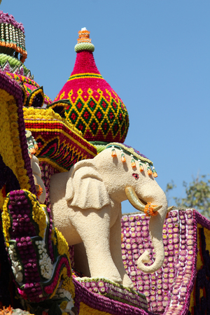 Colorful flower decoration in Chiangmai Flower Festival 2017, Northern Thailand.の写真素材