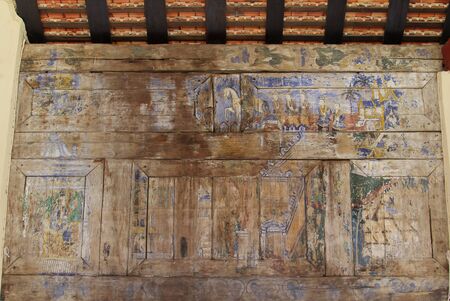 Antique drawing picture, Wat Phra That Lampang Luang, Lampang,Thailand.の写真素材