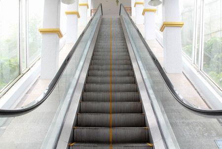 View on escalator in modern building.