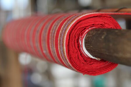 Thai traditional weaving machine, Mae Chaem, Chiangmai, Thailand.の写真素材
