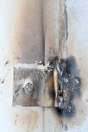 Steel weld joined by arc welding process.