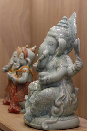 Ganesha ceramic  placed on the shelf