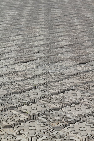 Floor tiles in flower shape