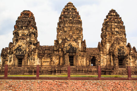 Historical and ancient the ruins at thailandの写真素材