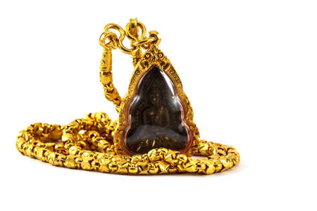 Buddha necklace and goldenの写真素材