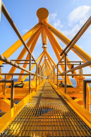 Offshore Industry oil and gas production petroleum pipeline.の写真素材