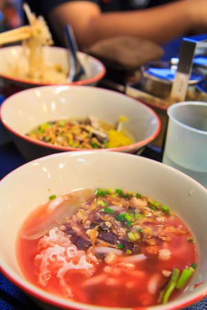 Beef noodles braised taste delicious  at thailandの写真素材
