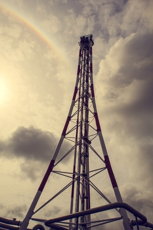 Smokestack plant refinery Industry tank petroleum and pipeline.の写真素材