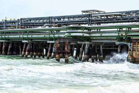 Offshore Industry oil and gas production petroleum pipeline.の写真素材