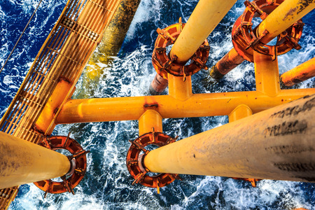 Offshore Industry oil and gas production petroleum pipeline.の写真素材