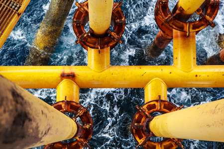 Offshore Industry oil and gas production petroleum pipeline.の写真素材