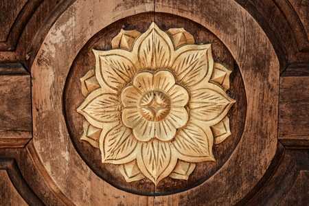 Patterns background wooden doors crafted.の写真素材