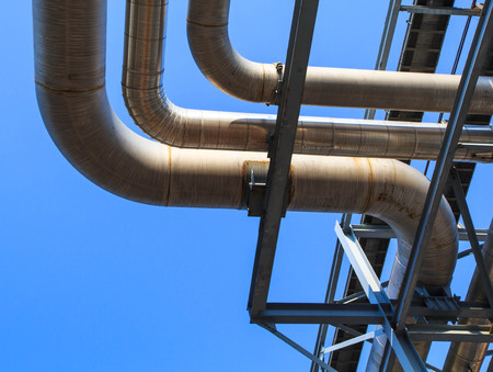 pipeline oil and gas production petroleum refineryの写真素材