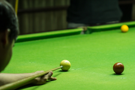 Ball and Snooker Player, man play snooker