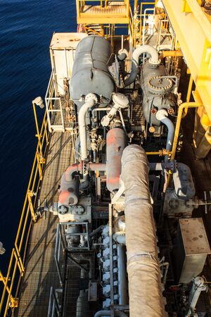 Offshore Industry oil and gas production petroleum pipeline.