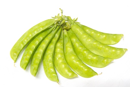 Green beans isolated on a white backgroundの写真素材