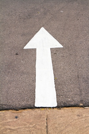 White arrow on Surface trafficの写真素材