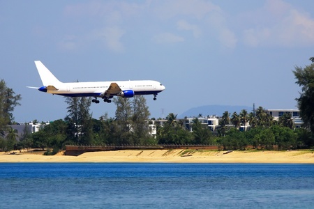 a plane landing の写真素材