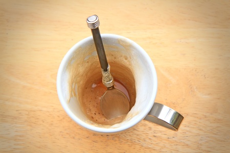 drunk coffee cup and saucerの写真素材