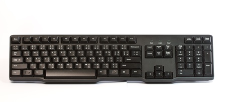 black keyboard thai english.  on a white background