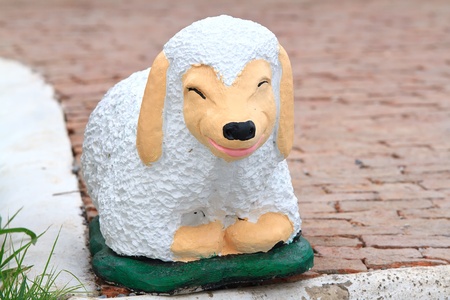 Statue sheep in the parkの写真素材