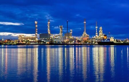 Oil refinery at twilight