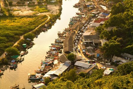 fisherman village Khao Takiab Hua Hin,Thailandのeditorial素材