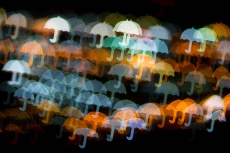 Abstract umbrella bokeh background, light bokeh backgroundの写真素材
