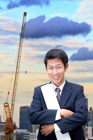 A handsome business construction man の写真素材