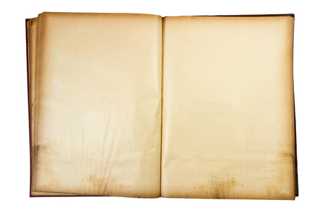 Old book isolated on white backgroundの写真素材