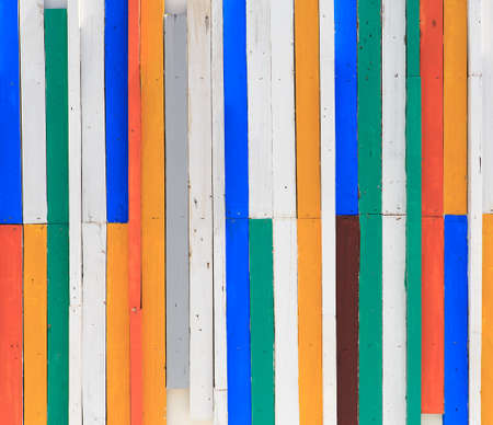 Colorful wood panels decorated in garden.の写真素材