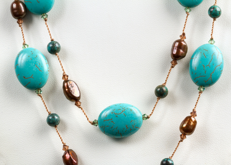 turquoise bead necklaceの写真素材