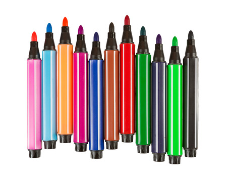 Multicolored Felt-Tip Pens isolated on a white backgroundStock の写真素材