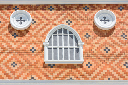 Detail of an old venetian style window. Venice. Italyの写真素材