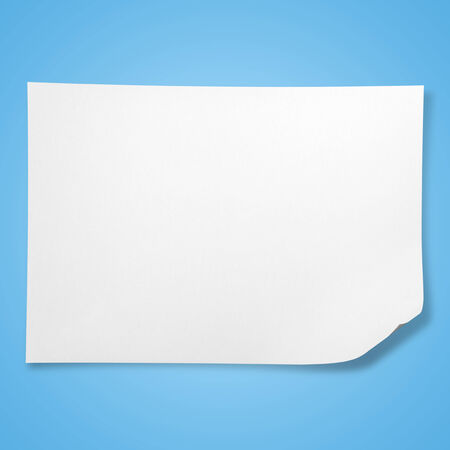 White crumpled paper with recycle logo on blue background の写真素材