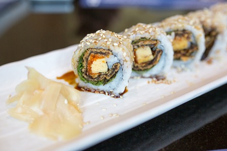 Crispy Salmon Rollの写真素材