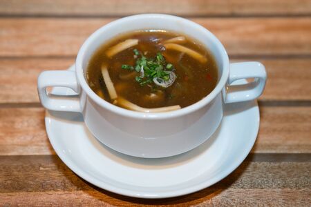 seafood schezuan Chinese soupの写真素材