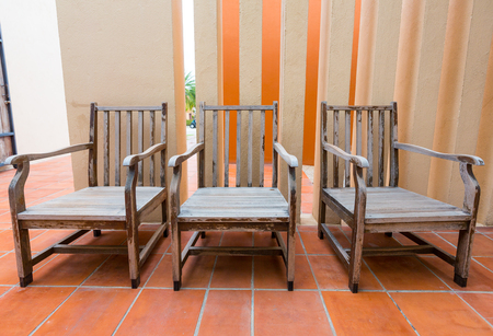 wooden chairの写真素材