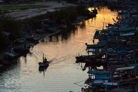 fisherman village Khao Takiab Hua Hin,Thailandの写真素材