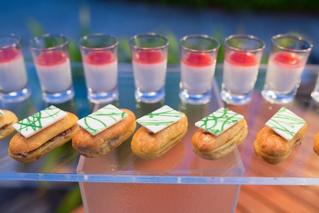 thai dessert on buffet lineの写真素材