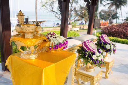 Thai wedding accessories for Relaunch ceremonyの写真素材