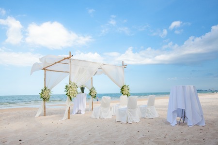 Wedding setting on the beach.の写真素材