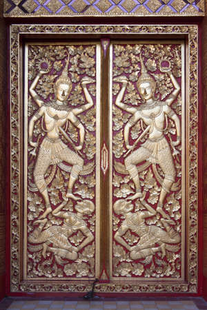 Carved wooden doors の写真素材