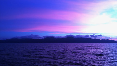 Evening sunset by the sea.