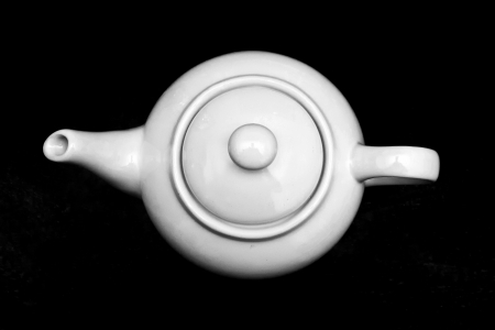 White Vase on black background の写真素材