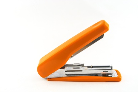 Orange Stapler on white background  Orange Stapler  Thailandの写真素材
