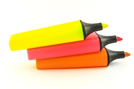 Highlighter pen on a white background Highlighter pen Thailandの写真素材