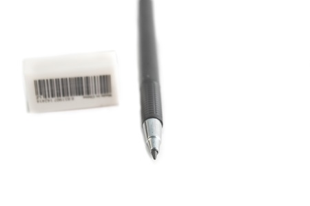 Pencil on white background  Black Pencil の写真素材