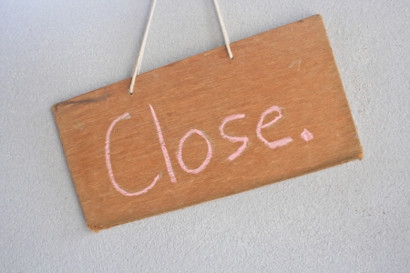 Close up close text on white background の写真素材