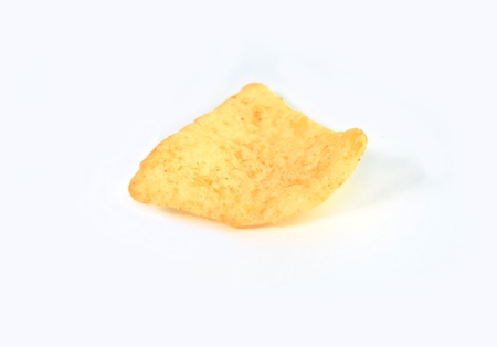 Potato chips on white background 